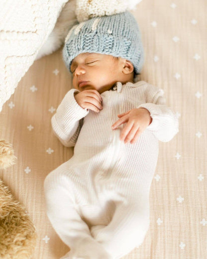 Huggalugs - Hi. Surf Blue Hand Knit Beanie Hat: M (6-24 months)