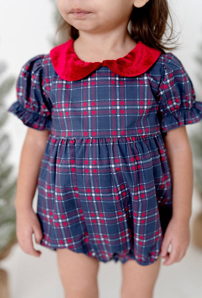 Ollie Jay - Quinn Collared Bubble in Holiday Plaid | Poplin Cotton: 2