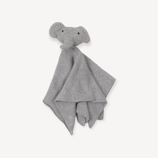 Viverano Organics - Elephant - Organic Baby Lovey Security Blanket Cuddle Cloth: Grey