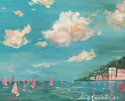 Carpe Diem Papers - Pink Sails Greeting Card