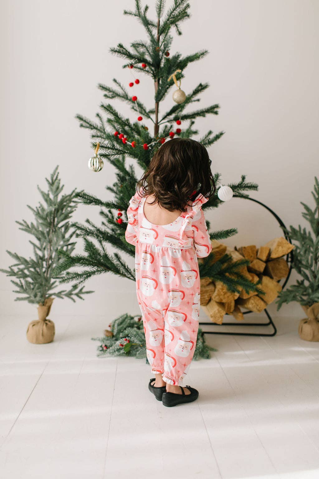 Ollie Jay - Mabel Romper in Santa Cocoa | Baby Christmas Clothing: 3/6m