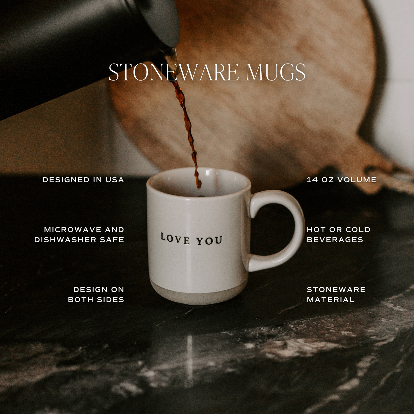 Sweet Water Decor - Blue Floral Stoneware Coffee Mug