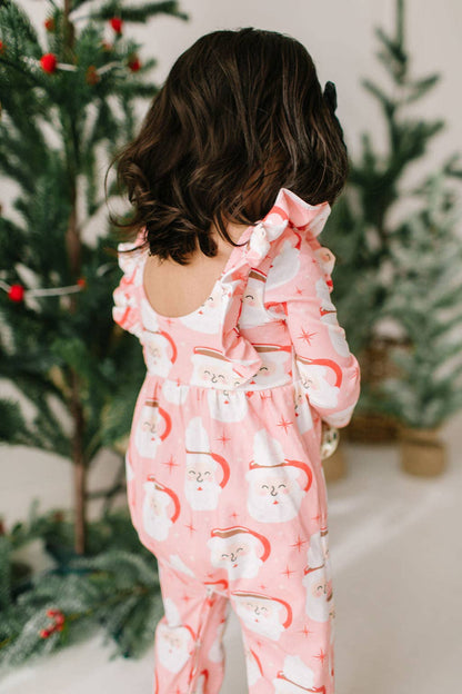 Ollie Jay - Mabel Romper in Santa Cocoa | Baby Christmas Clothing: 3/6m