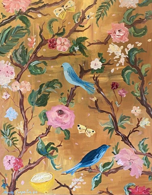 Carpe Diem Papers - Blue Birds Chinoisserie Greeting Card
