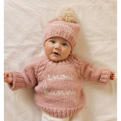 Huggalugs - Snow Bunny Rosy Beanie Hat for Baby & Kids: M (6-24 months)