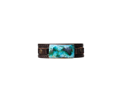 Dandy Jewelry - Rectangle ID Buck Bracelet - Brown Leather: Earth