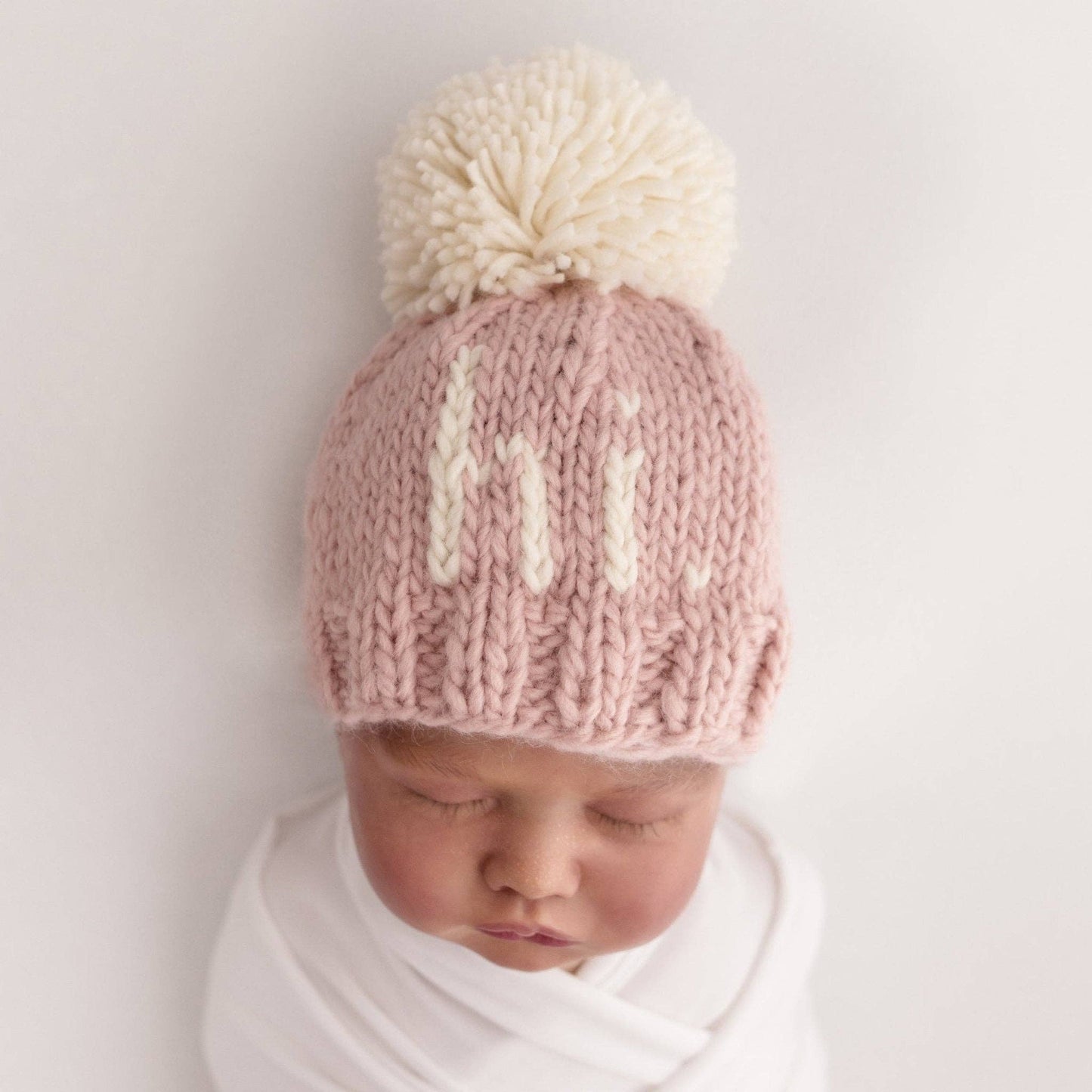 Huggalugs - Hi. Rosy Hand Knit Beanie Hat Baby & Kids: M (6-24 months)