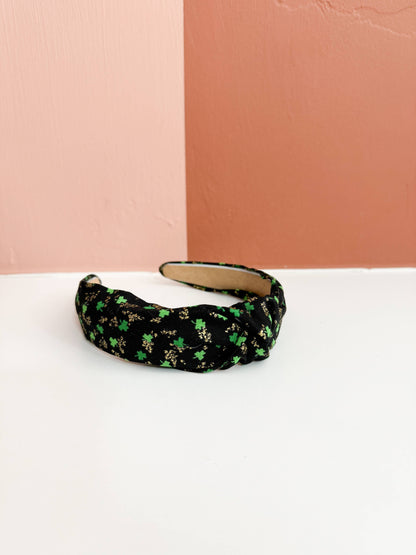 Little Sunshines Bow & Co - St Patricks Day Topknot Headbands : Metallic Clover