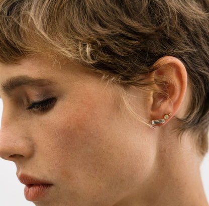 Amano Studio - Baguette Stud Earrings: Clear Crystal