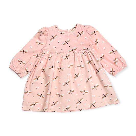 Viverano Organics - Dragonfly Flare Baby Dress + Bloomer SET (Organic): 12-18M