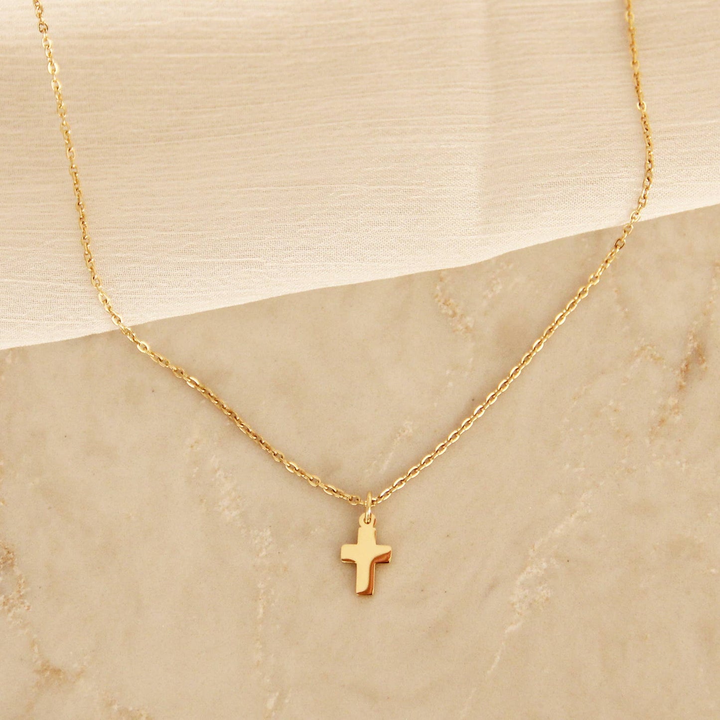 MAIVE - Cross Necklace: Gold