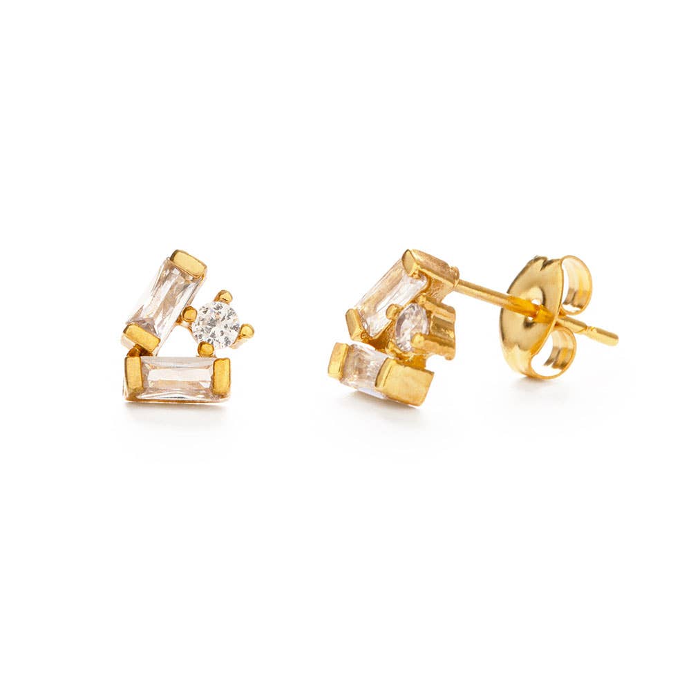 Amano Studio - Baguette Crystal Cluster Stud Earrings