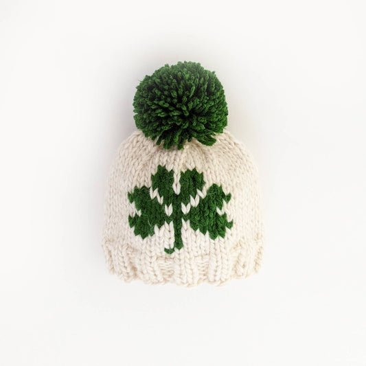 Huggalugs - Shamrock St. Patrick's Day Hand Knit Beanie Hat Baby & Kids: M (6-24 months)