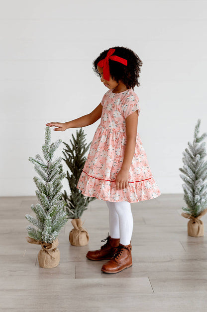 Ollie Jay - Lola Dress in Pink Poinsettia | Poplin Cotton Dress: 8