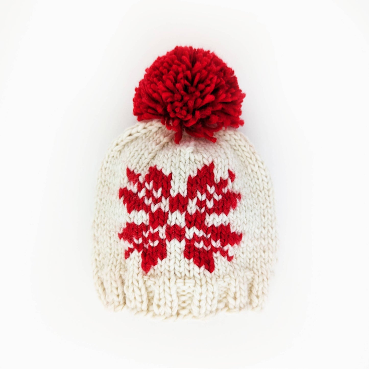 Huggalugs - Snowflake Natural Beanie Hat for Baby & Kids: M (6-24 months)