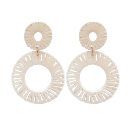 St Armands Designs of Sarasota - Calypso Raffia Statement Circle Earrings