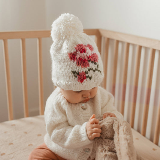 Huggalugs - Rose Beanie Hat Baby & Kids: Medium (6-24 months)
