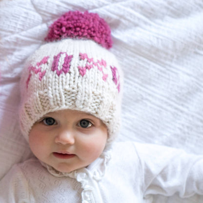Huggalugs - XOXO Hand Knit Beanie Hat Baby & Kids: XS (newborn)