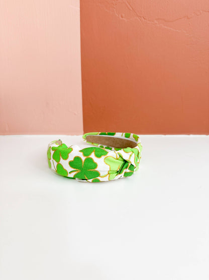 Little Sunshines Bow & Co - St Patricks Day Topknot Headbands : Metallic Clover