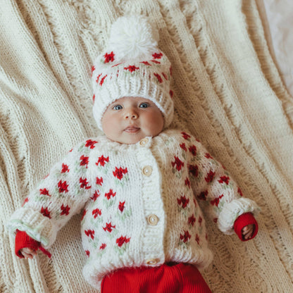 Huggalugs - Bitty Blooms Holiday Cardigan Sweater Baby & Toddler: 6-12 months