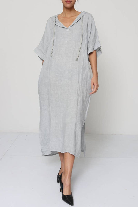 LÉA & LUC - Short linen dress, Light Grey