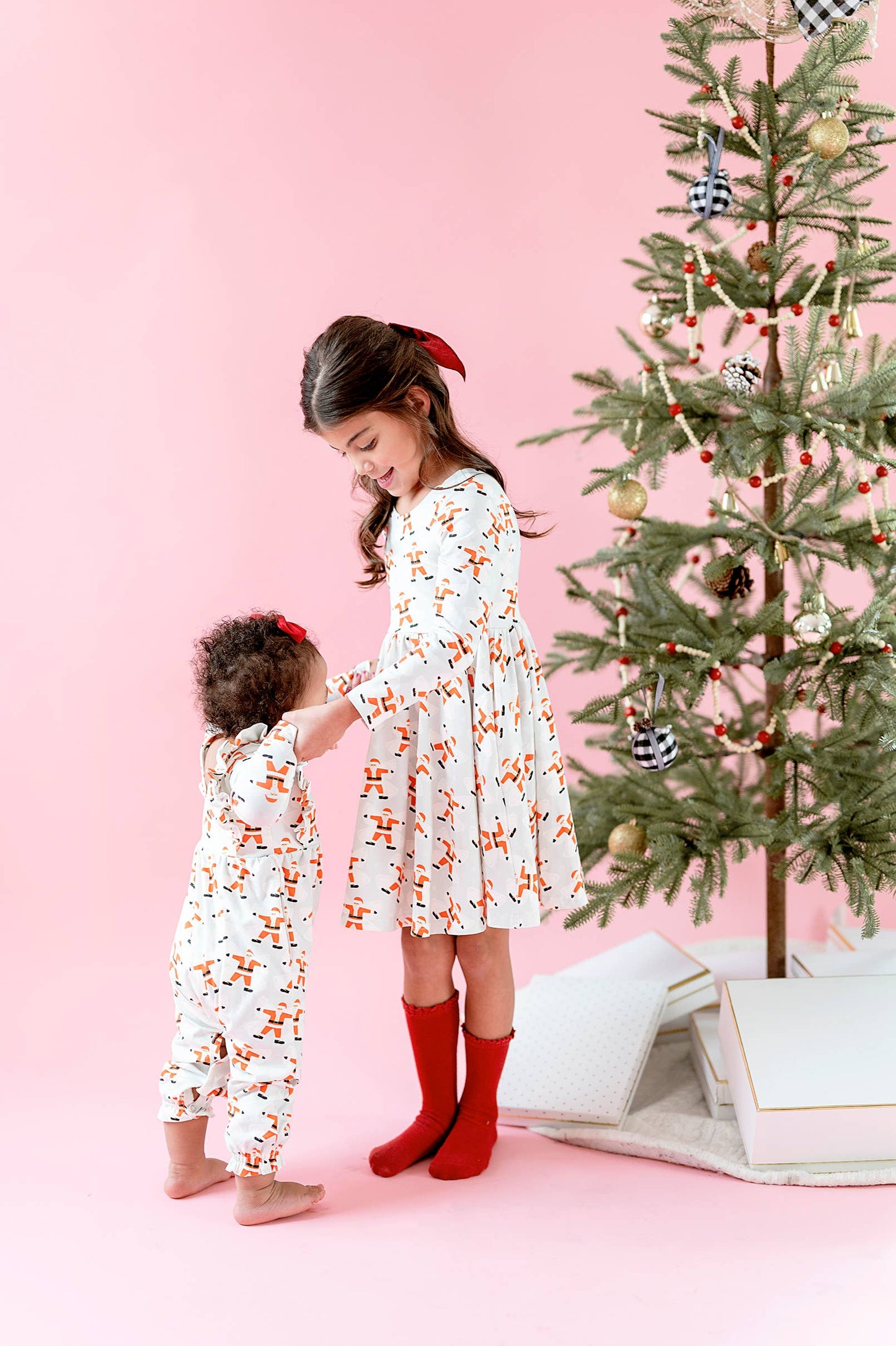 Ollie Jay - Mabel Romper in Santa Angels | Baby Bubble: 12/18m