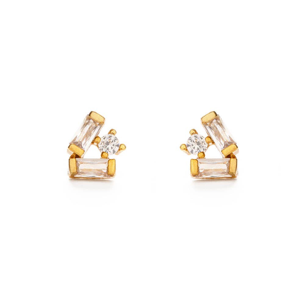Amano Studio - Baguette Crystal Cluster Stud Earrings