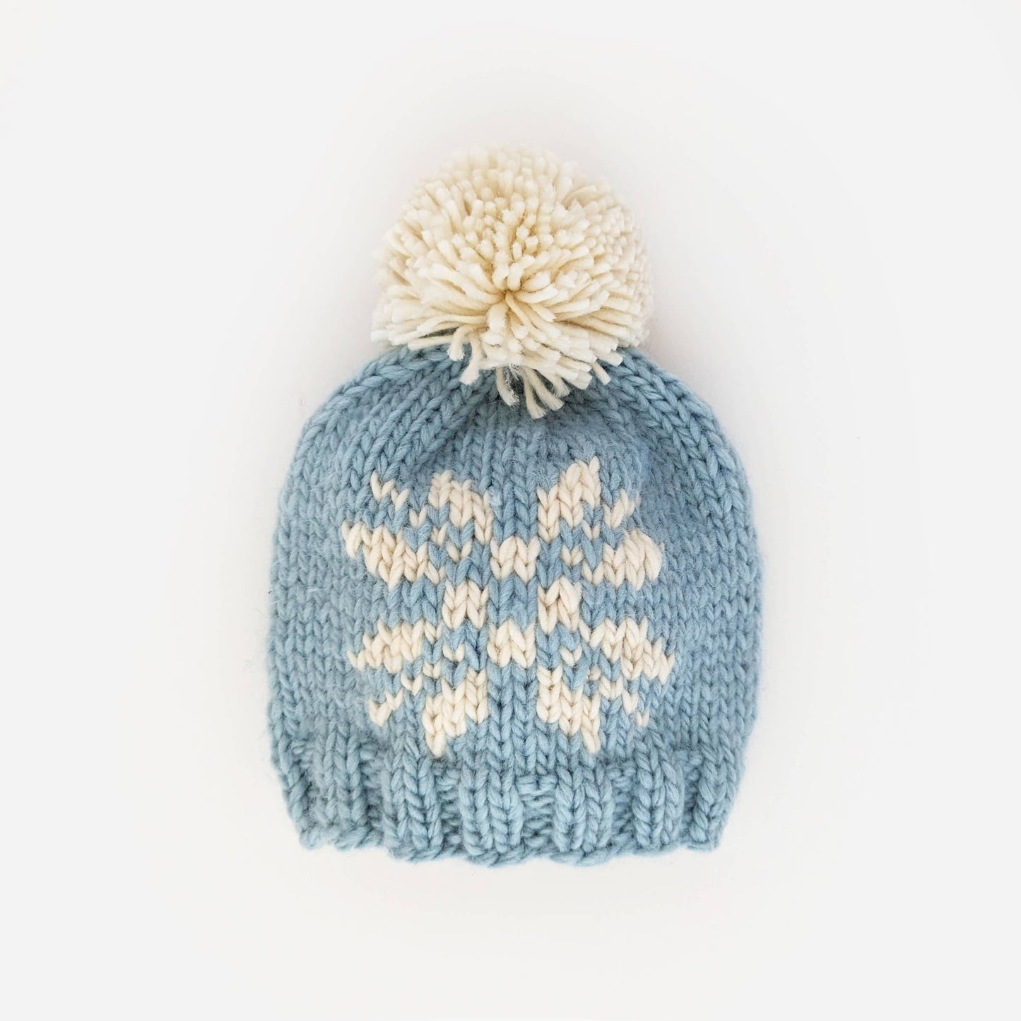 Huggalugs - Snowflake Surf Blue Beanie Hat for Baby & Kids: M (6-24 months)