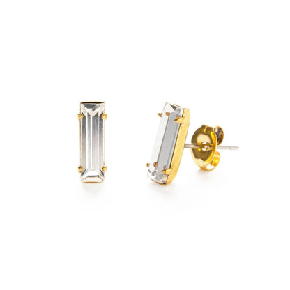 Amano Studio - Baguette Stud Earrings: Clear Crystal