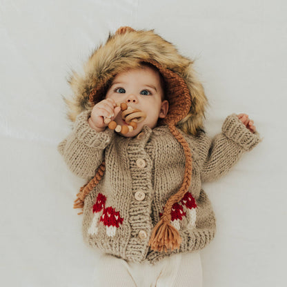 Huggalugs - Mushroom Pebble Cardigan Sweater Baby & Toddler: 6-12 months