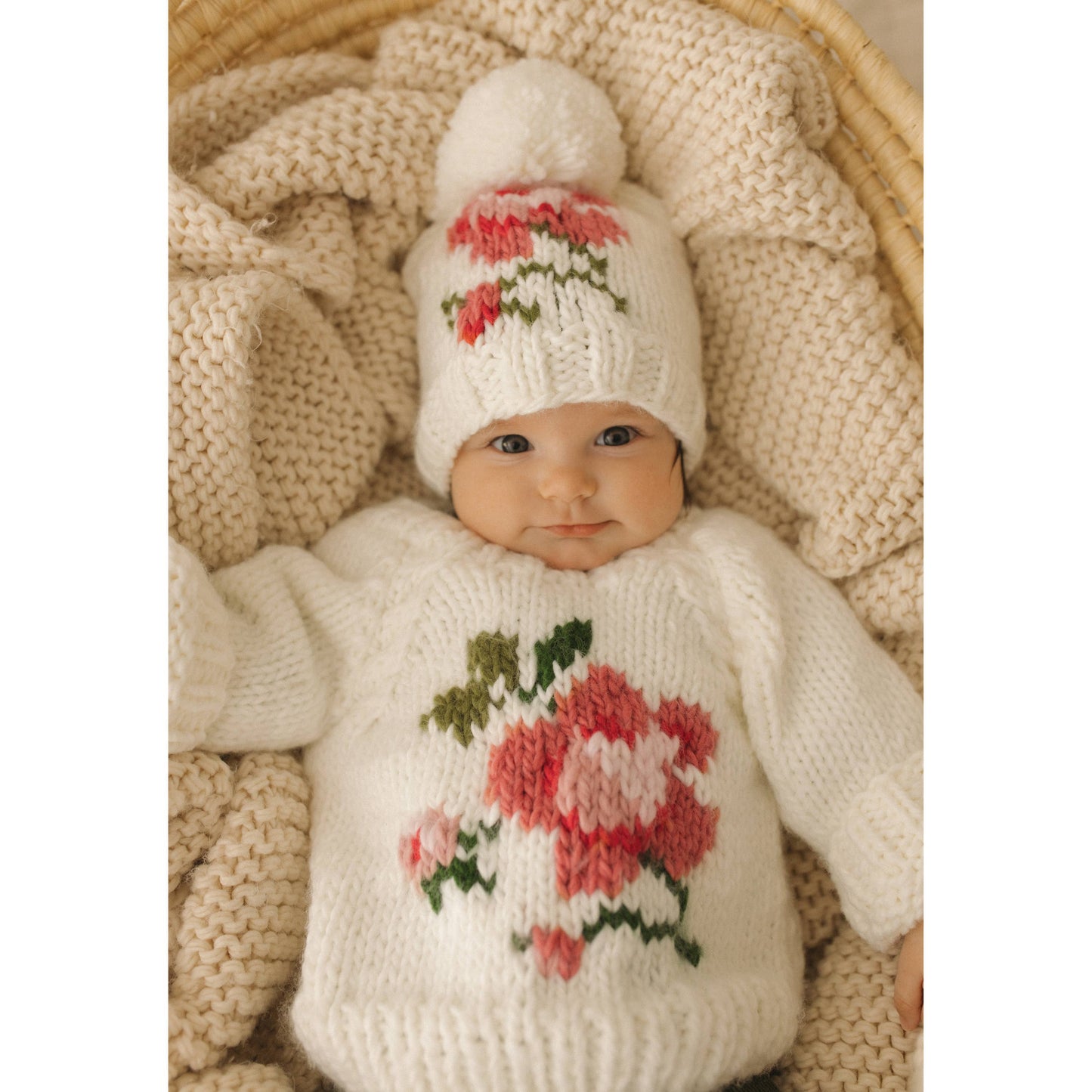 Huggalugs - Rose Crew Neck Sweater for Baby & Toddler: 12-18 months