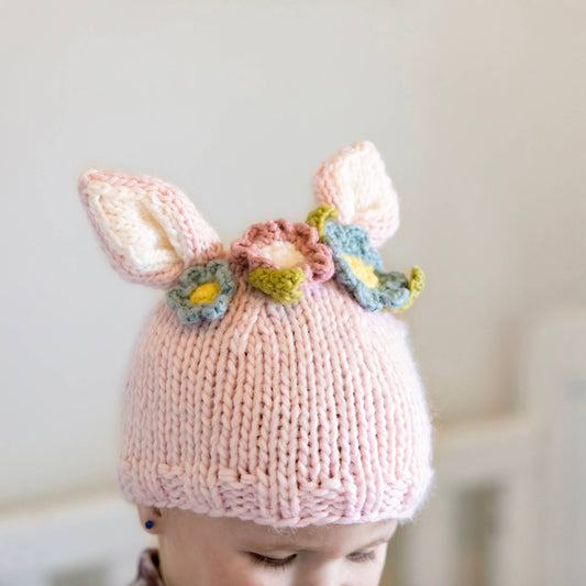 Huggalugs - Flower Bunny Beanie Blush/Multi Baby & Kids: Small (0-6 months)