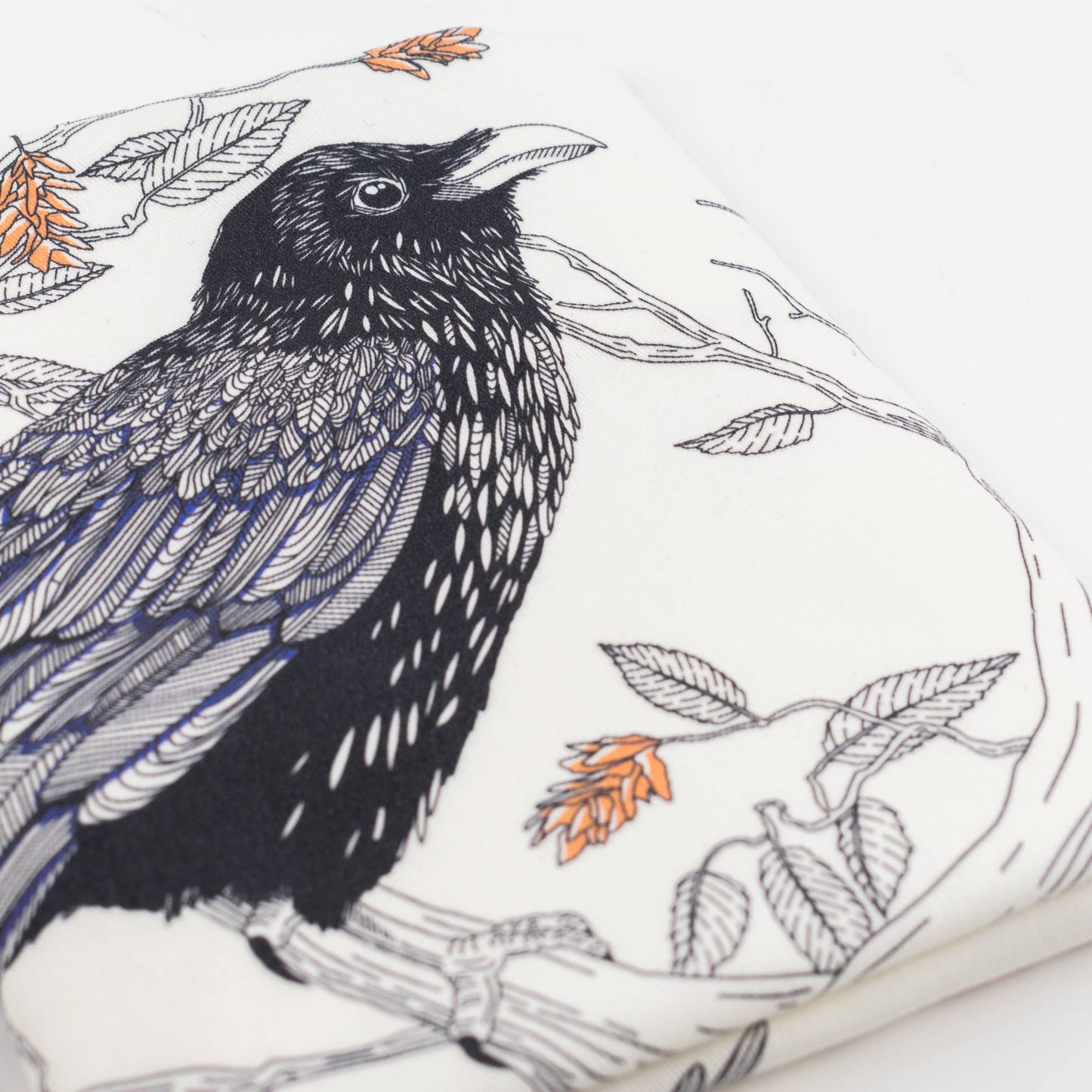 Porchlight Press Letterpress - Common Raven Tea Towel - West Coast Birds