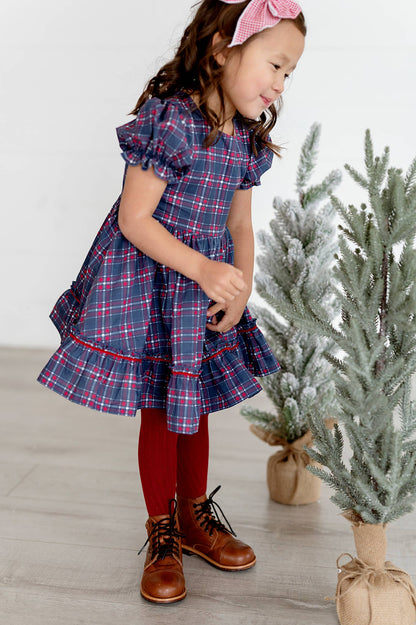 Ollie Jay - Aura Dress in Holiday Plaid | Poplin Cotton Dress: 8