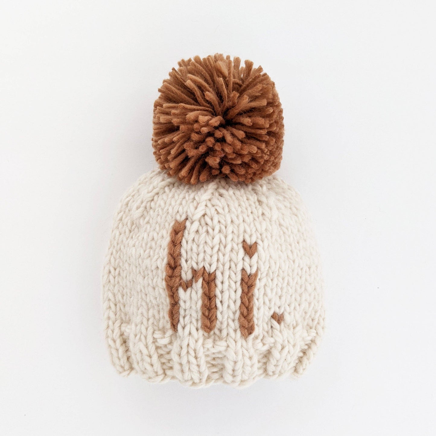 Huggalugs - Hi. Pecan Hand Knit Beanie Hat Baby & Kids: S (0-6 months)