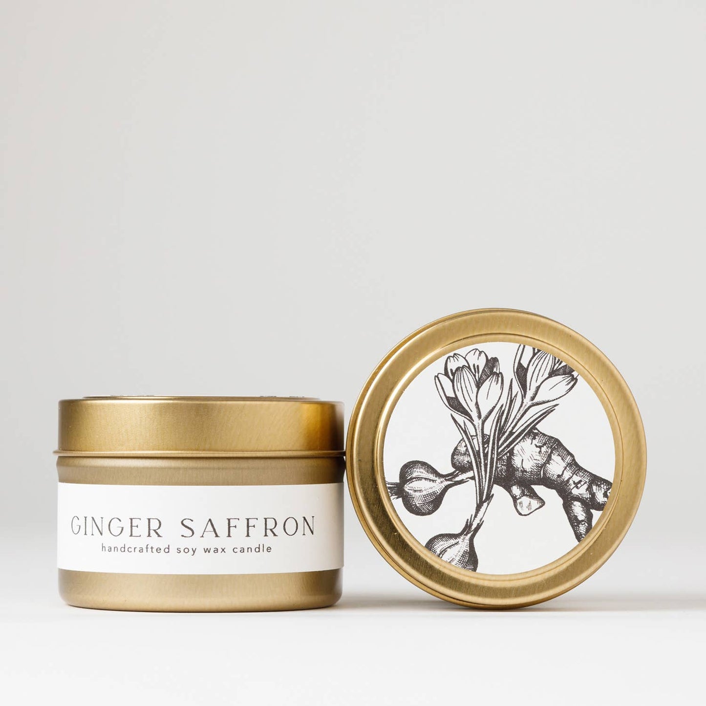 Nectar Republic - Ginger + Saffron : Tin Soy Candle ( Fall Festive )