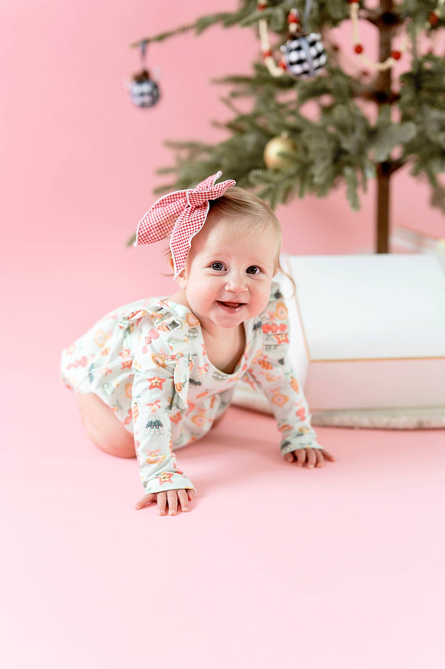 Ollie Jay - Leah Romper in Ornament | Baby Bubble: 0/3m