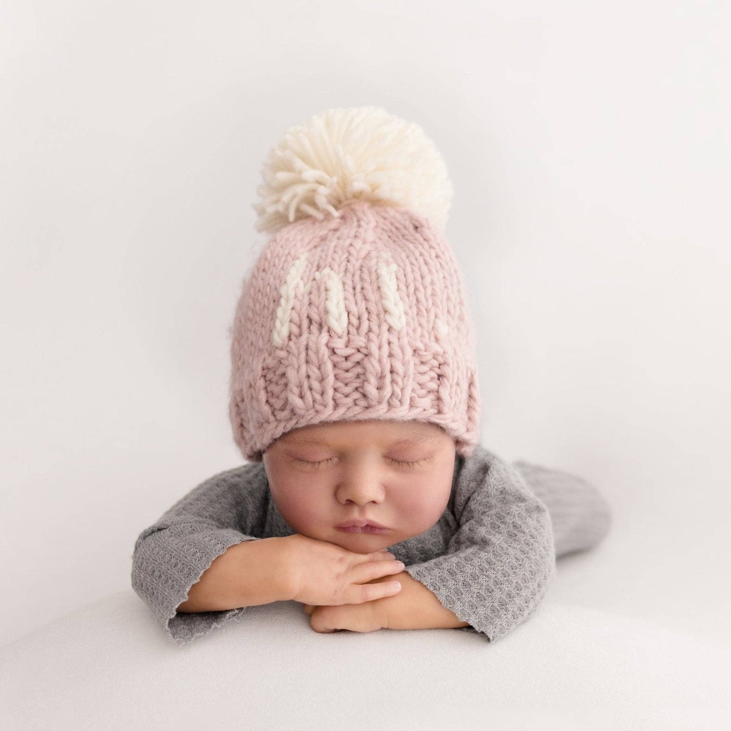 Huggalugs - Hi. Rosy Hand Knit Beanie Hat Baby & Kids: M (6-24 months)