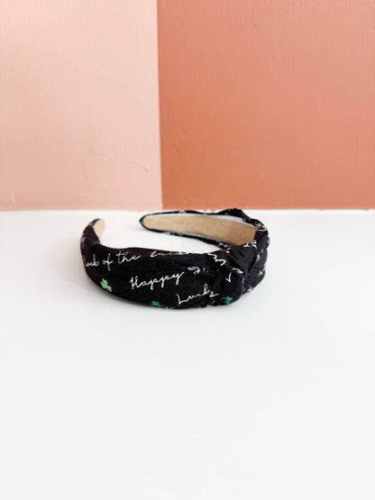 Little Sunshines Bow & Co - St Patricks Day Topknot Headbands : Metallic Clover