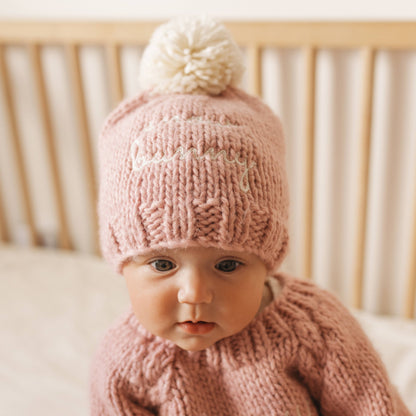 Huggalugs - Snow Bunny Rosy Beanie Hat for Baby & Kids: M (6-24 months)