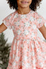 Ollie Jay - Lola Dress in Pink Poinsettia | Poplin Cotton Dress: 18/24m