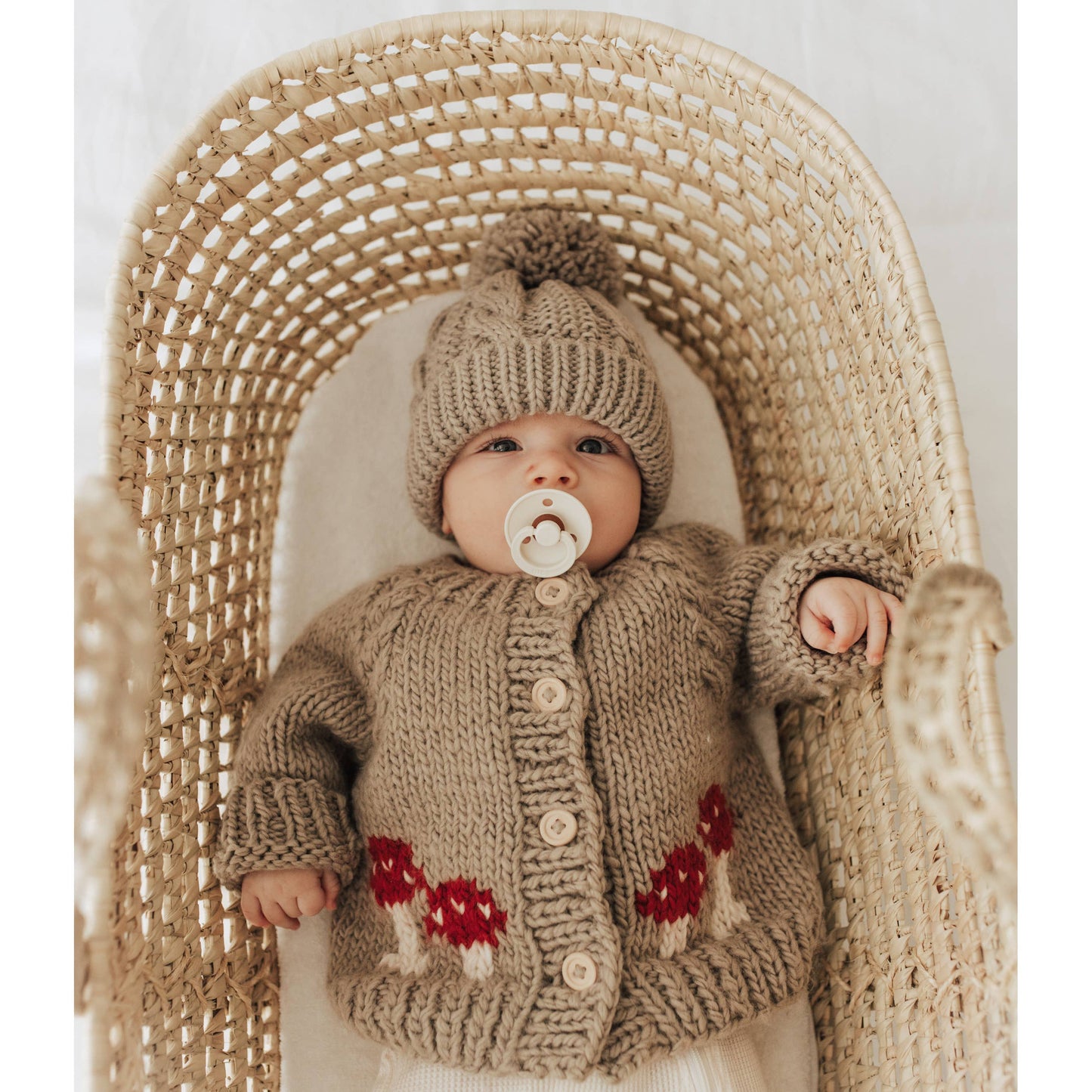 Huggalugs - Mushroom Pebble Cardigan Sweater Baby & Toddler: 12-18 months