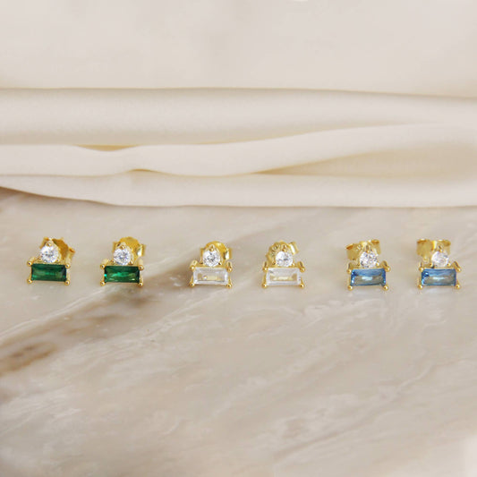 MAIVE - Sophia Studs: Gold/Clear