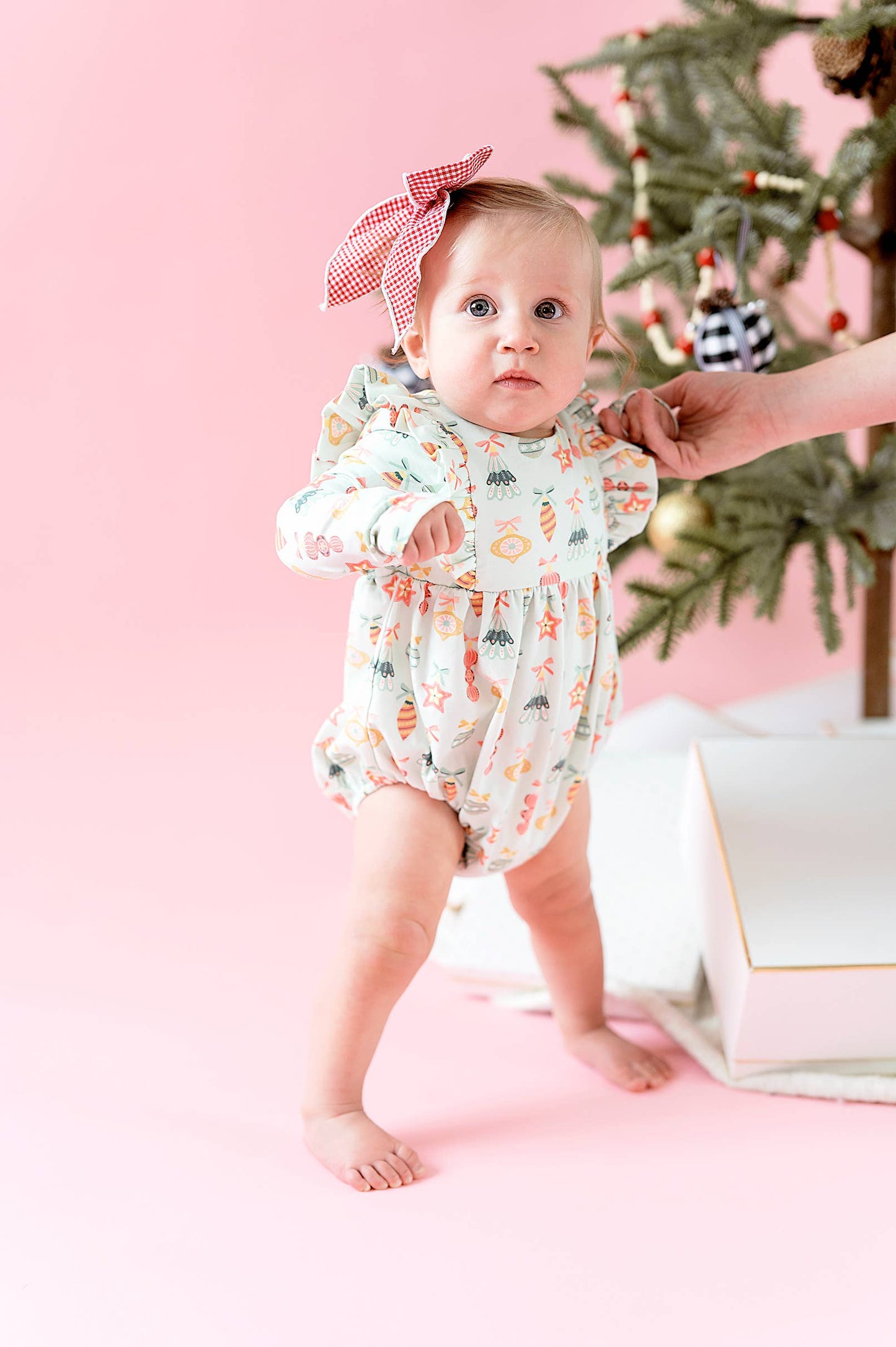 Ollie Jay - Leah Romper in Ornament | Baby Bubble: 0/3m