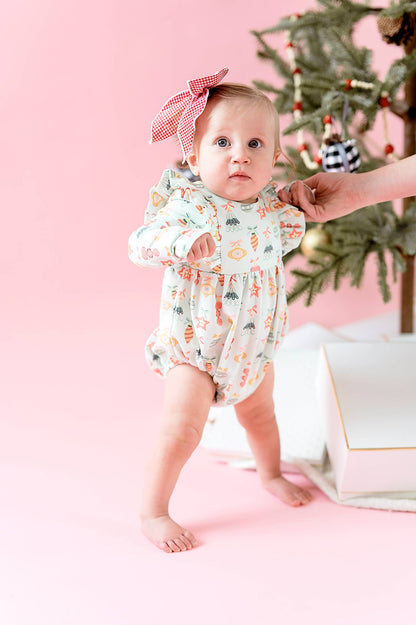 Ollie Jay - Leah Romper in Ornament | Baby Bubble: 0/3m