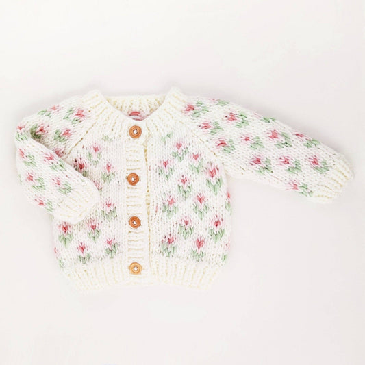 Huggalugs - Bitty Blooms Blush Cardigan Sweater Baby & Toddler: 12-18 months