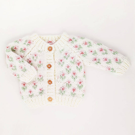 Huggalugs - Bitty Blooms Blush Cardigan Sweater Baby & Toddler: 2-3T