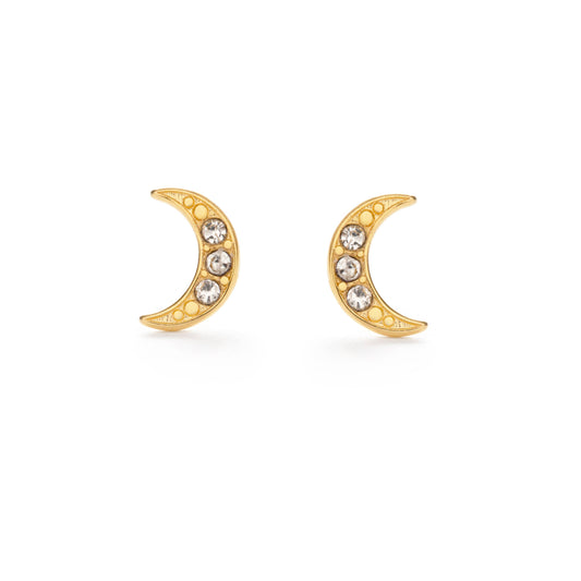 Amano Studio - Crescent Moon Crystal Stud Earrings