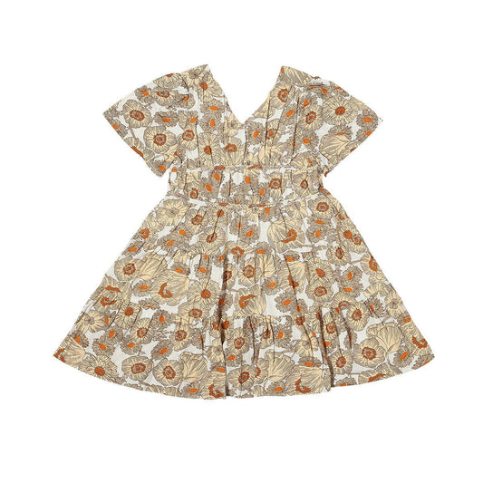 Vignette - Indigo Dress in Golden Floral: 12-18m