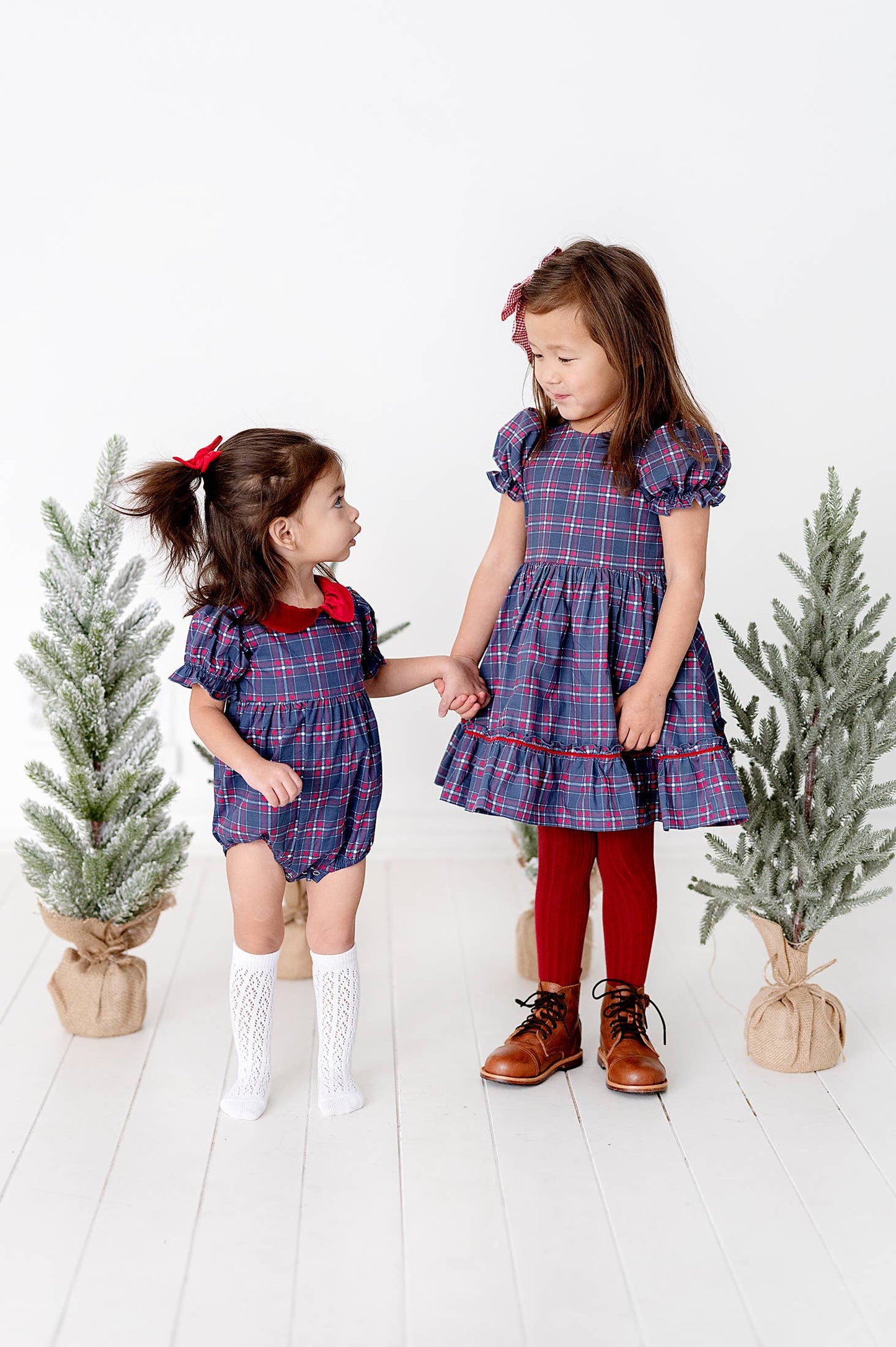 Ollie Jay - Aura Dress in Holiday Plaid | Poplin Cotton Dress: 8